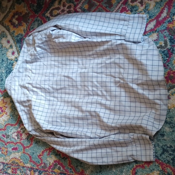 Egara Men's Blue Plaid Button Down Non Iron Shirt M - Picture 3 of 3